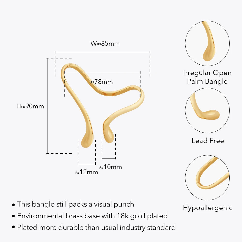 Water Open Palm Punk Bangle