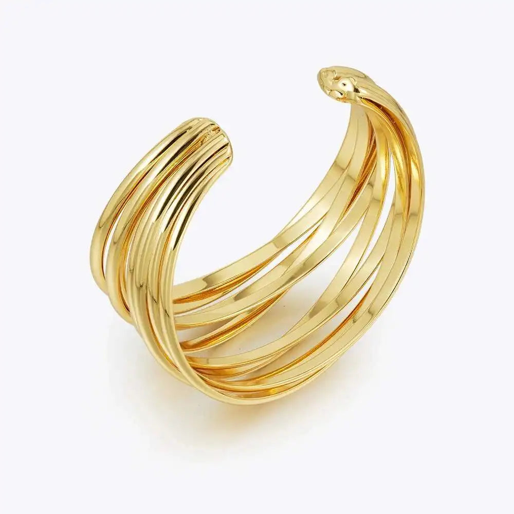 Curved Coil Cuff Bracelet