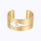 Graved Thunder Star Open Bracelet