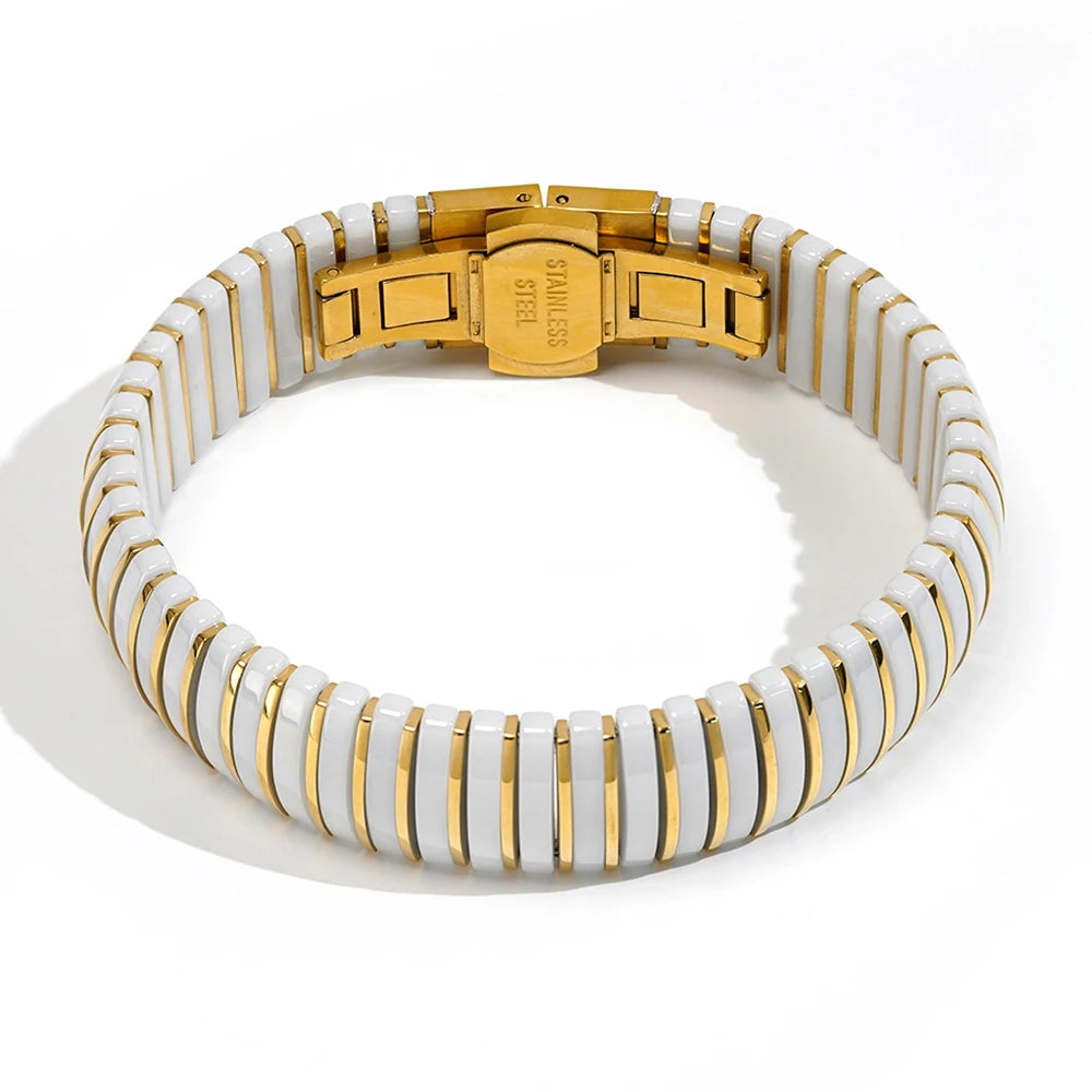 Ceramic Metal Spacer Bracelet & Ring