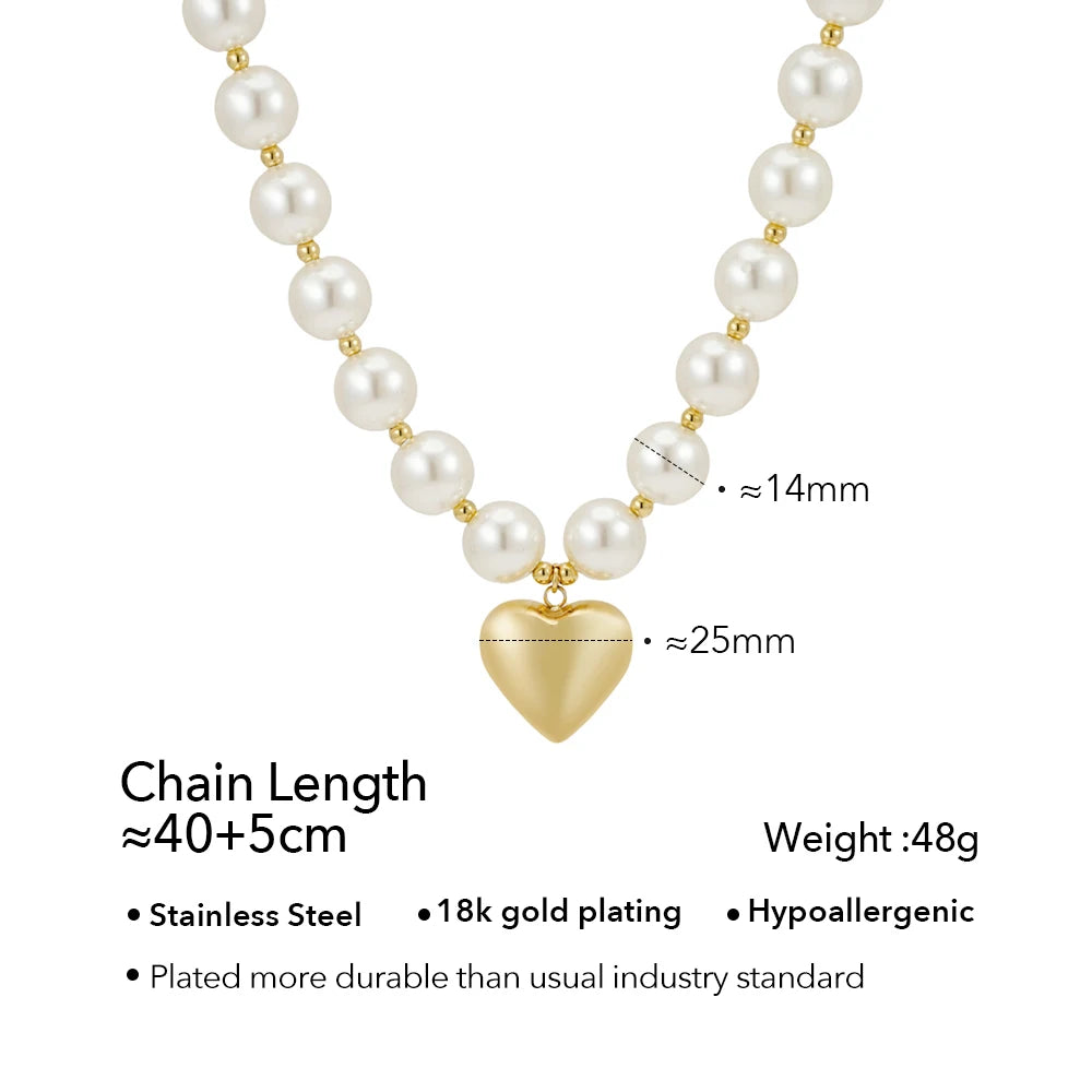 Heart Pearl Necklace