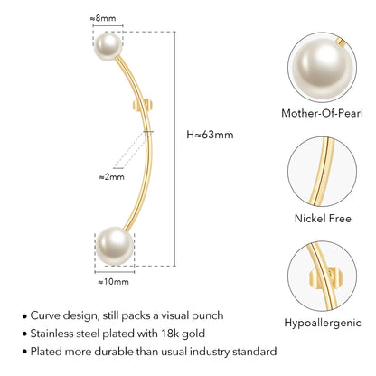 Hanging Pearl Stud Earrings