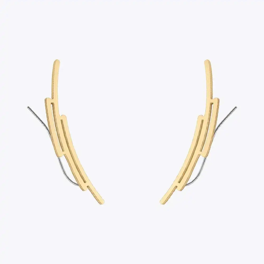 Exo-Wire Geometric Cuff Earrings