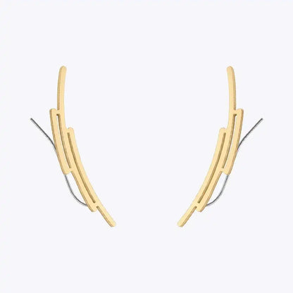 Exo-Wire Geometric Cuff Earrings