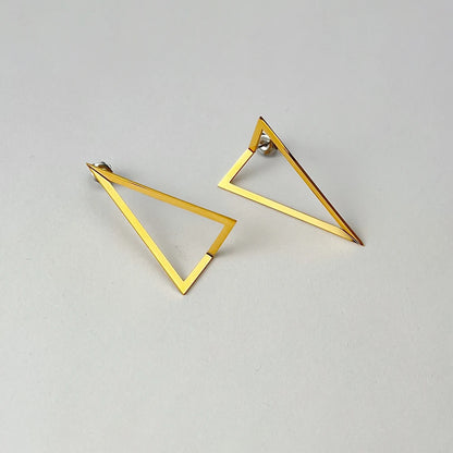 Hollow Triangle Geometric Earrings