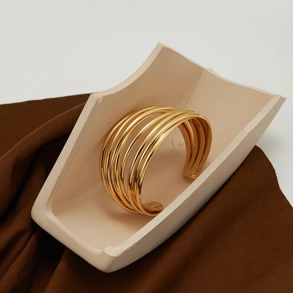 Curved Coil Cuff Bracelet