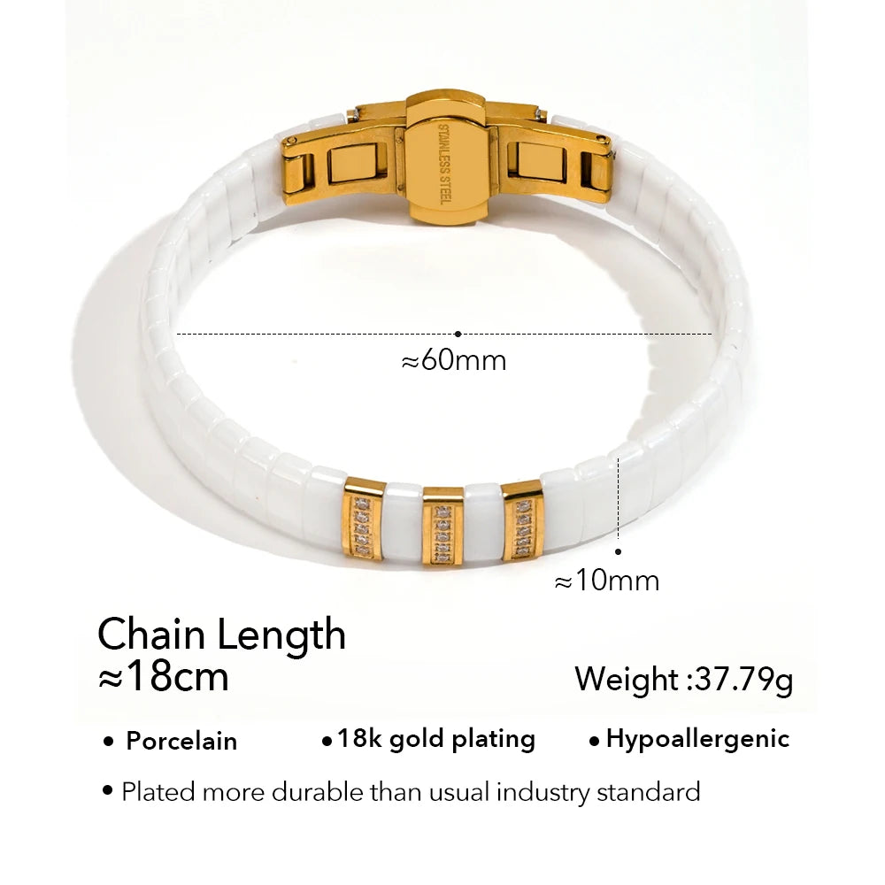 Ceramic Metal Spacer Bracelet & Ring