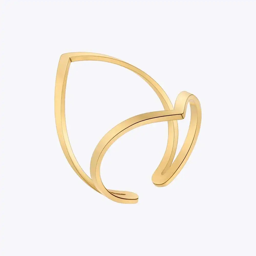 Double Sided Lotus Geometric Ring