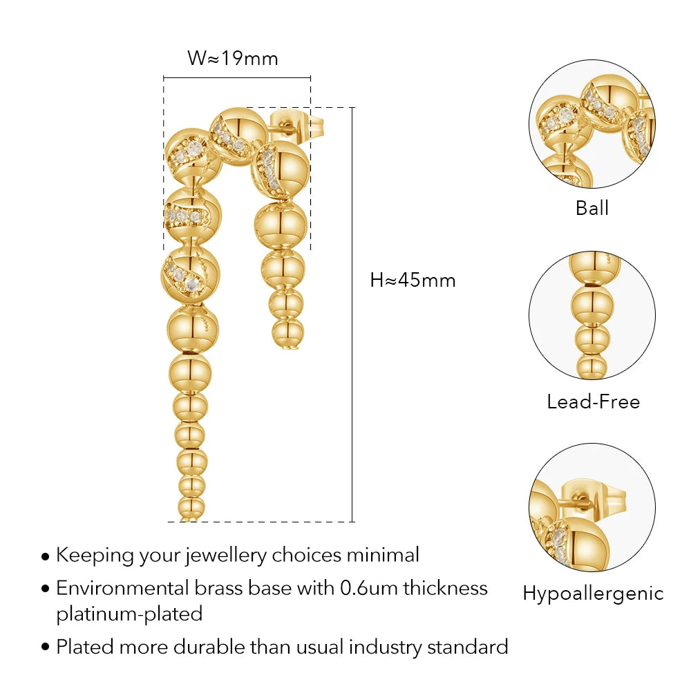 U-Shaped Bead Stud Earrings