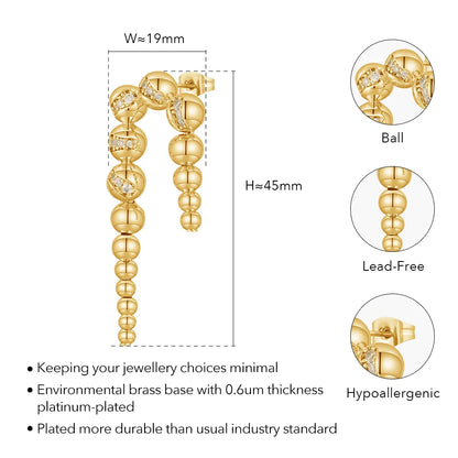 U-Shaped Bead Stud Earrings