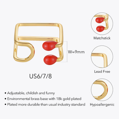 Red Matchstick Ring