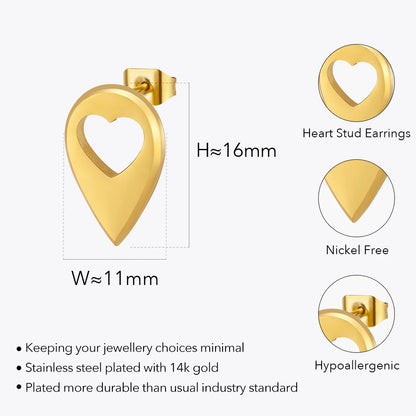 Droplet Heart Cutout Earrings