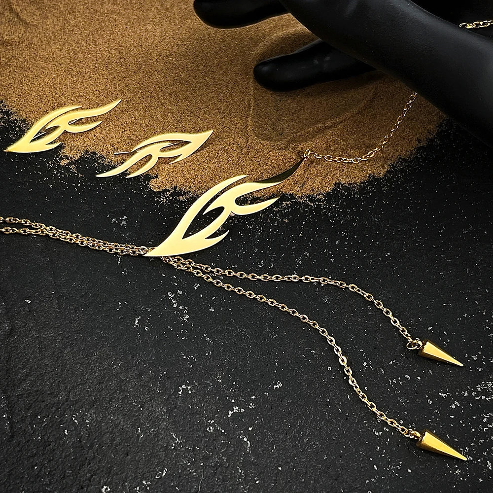 Fire Drop Punk Necklace