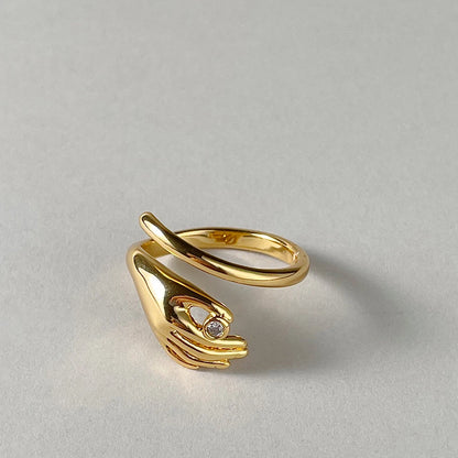 Human Hand Wrap Ring