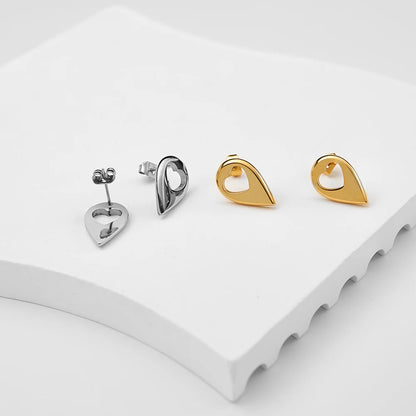 Droplet Heart Cutout Earrings