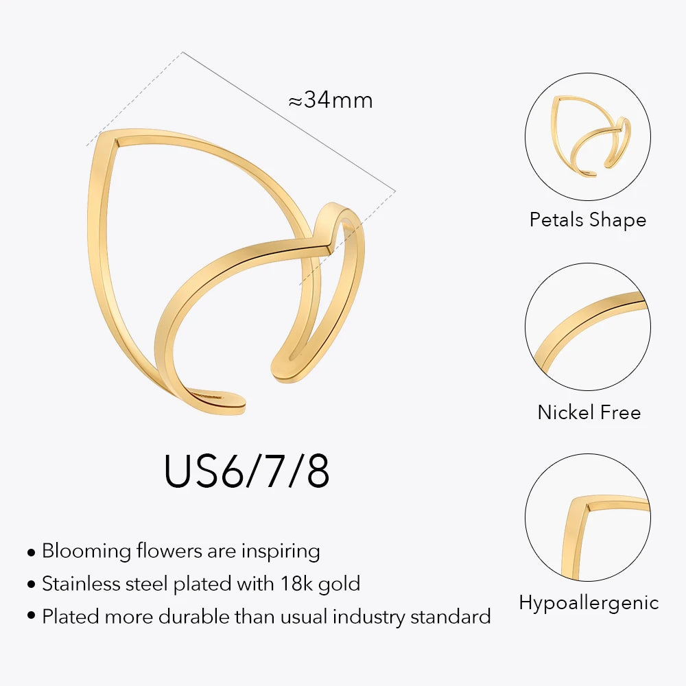 Double Sided Lotus Geometric Ring