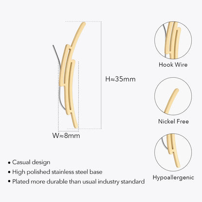 Exo-Wire Geometric Cuff Earrings