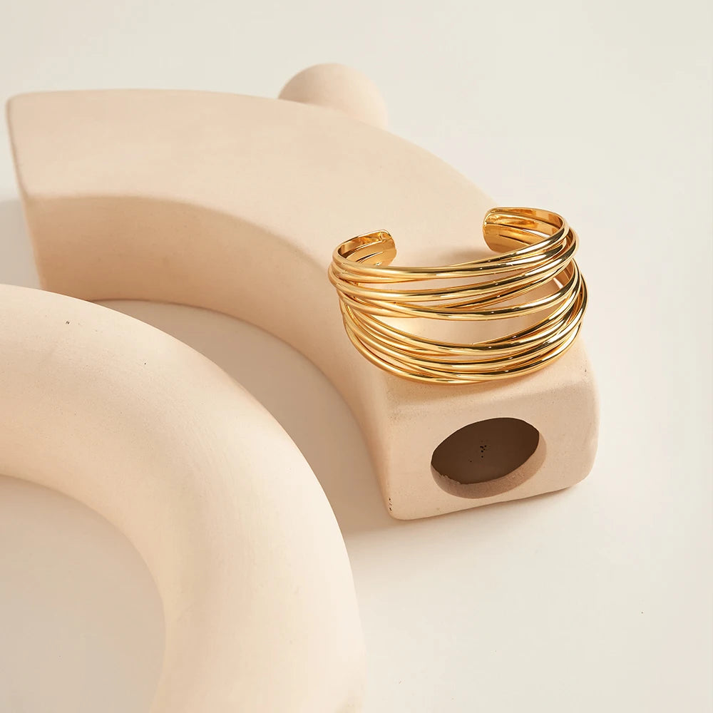 Curved Coil Cuff Bracelet