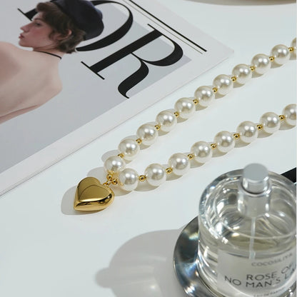 Heart Pearl Necklace
