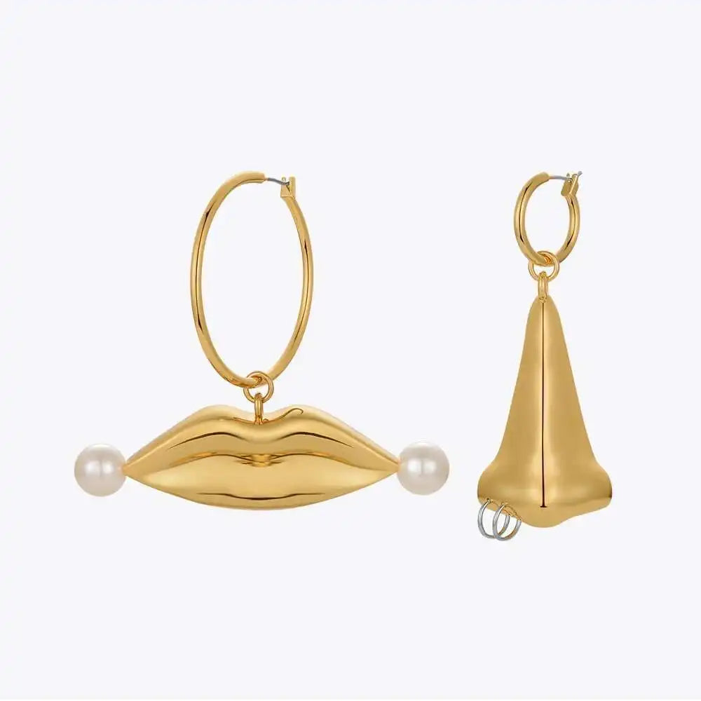 Human Nose & Lip Earrings