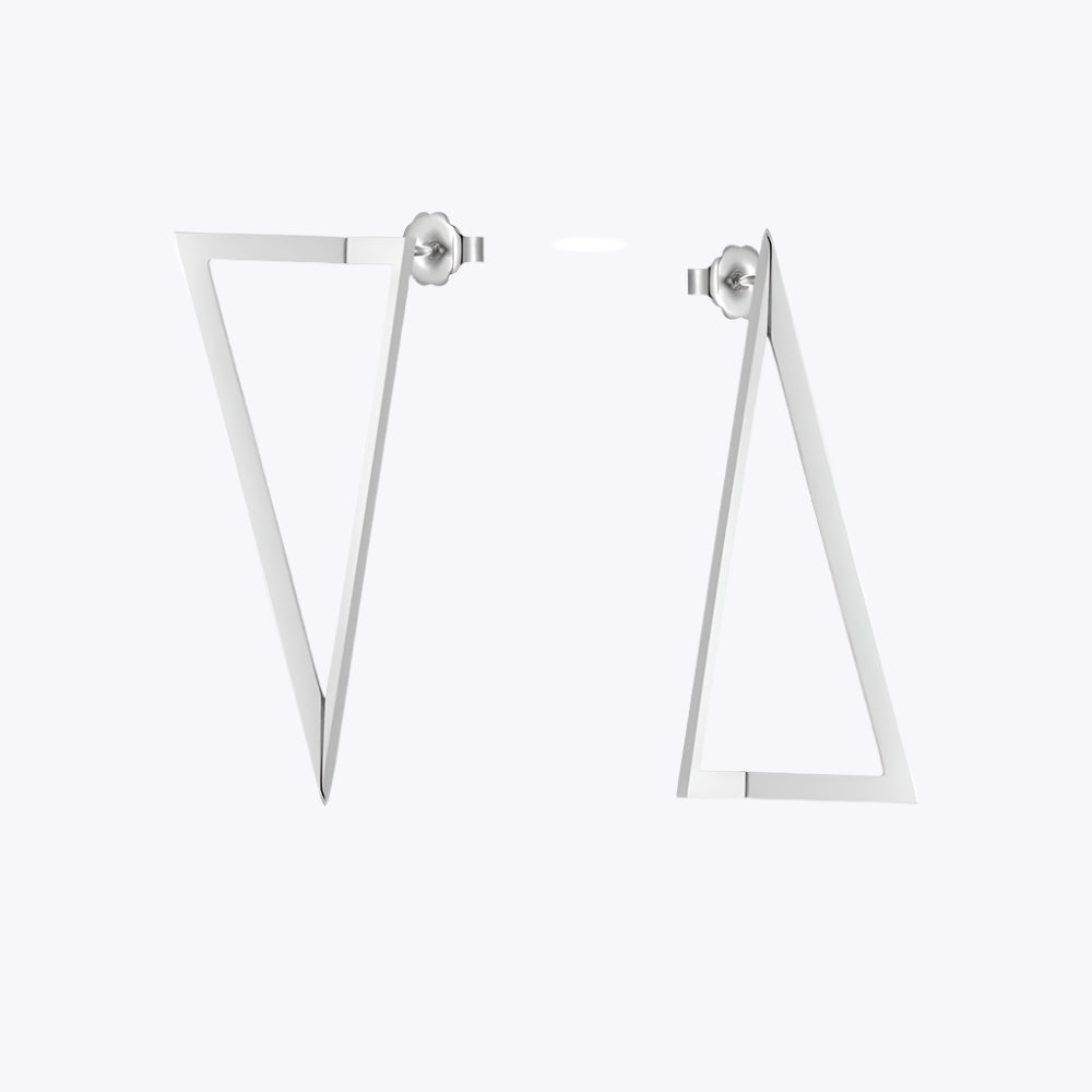 Hollow Triangle Geometric Earrings