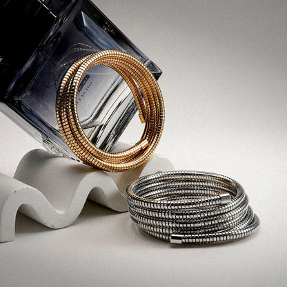 Circular Steel Wire Bangle Bracelet