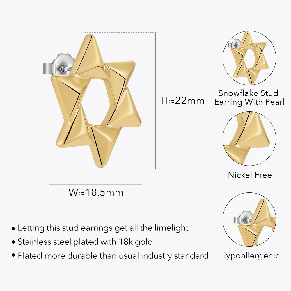 Snowflake Star Stud Earring