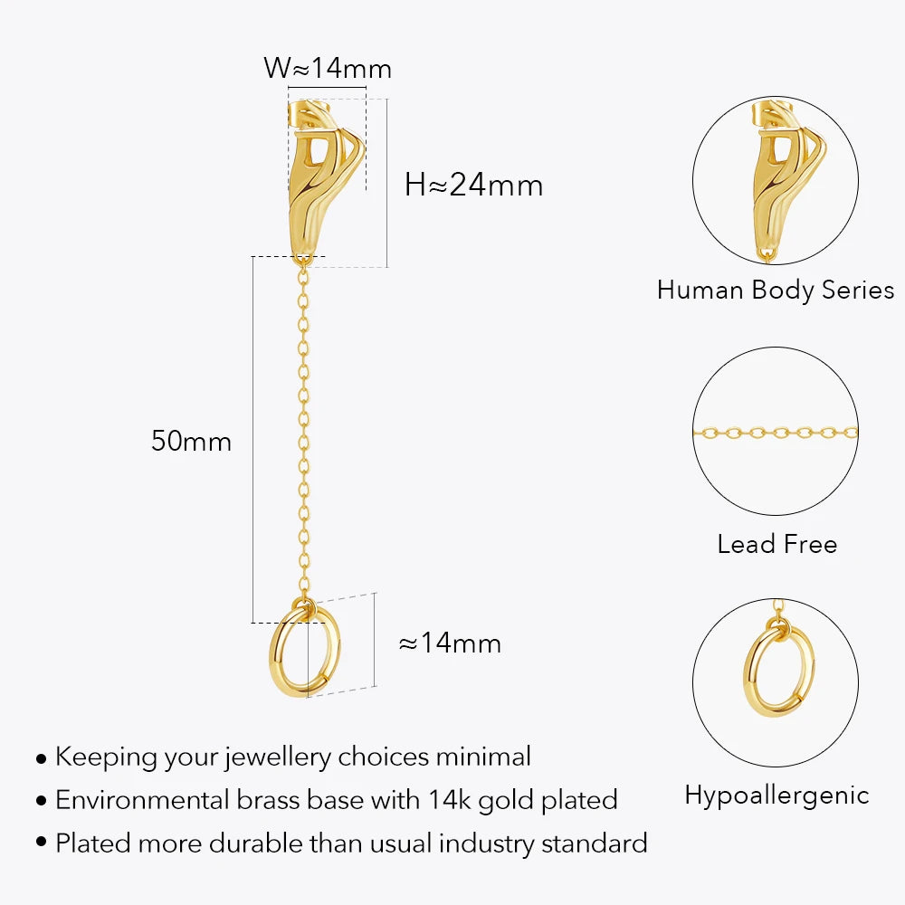 Human Hook Hand Drop Earrings