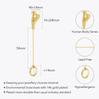 Human Hook Hand Drop Earrings