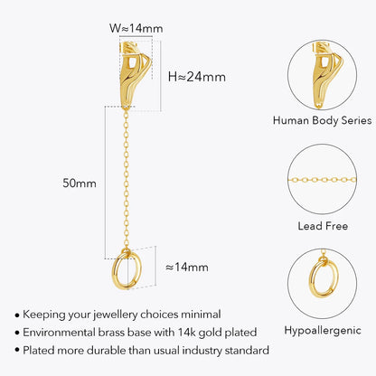 Human Hook Hand Drop Earrings