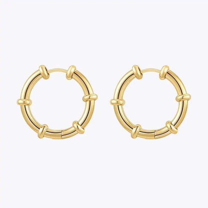 Steel Bead Hoop Earrings