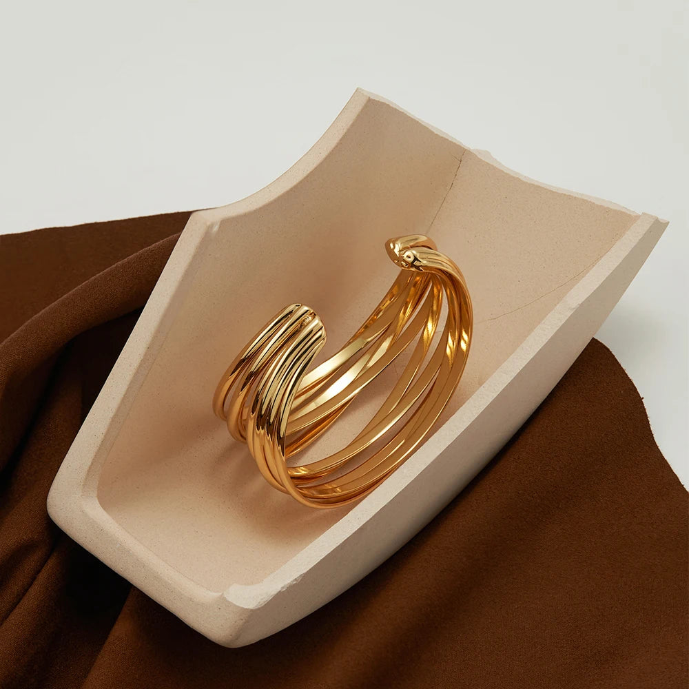 Curved Coil Cuff Bracelet