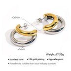 C Shape Stud Earrings