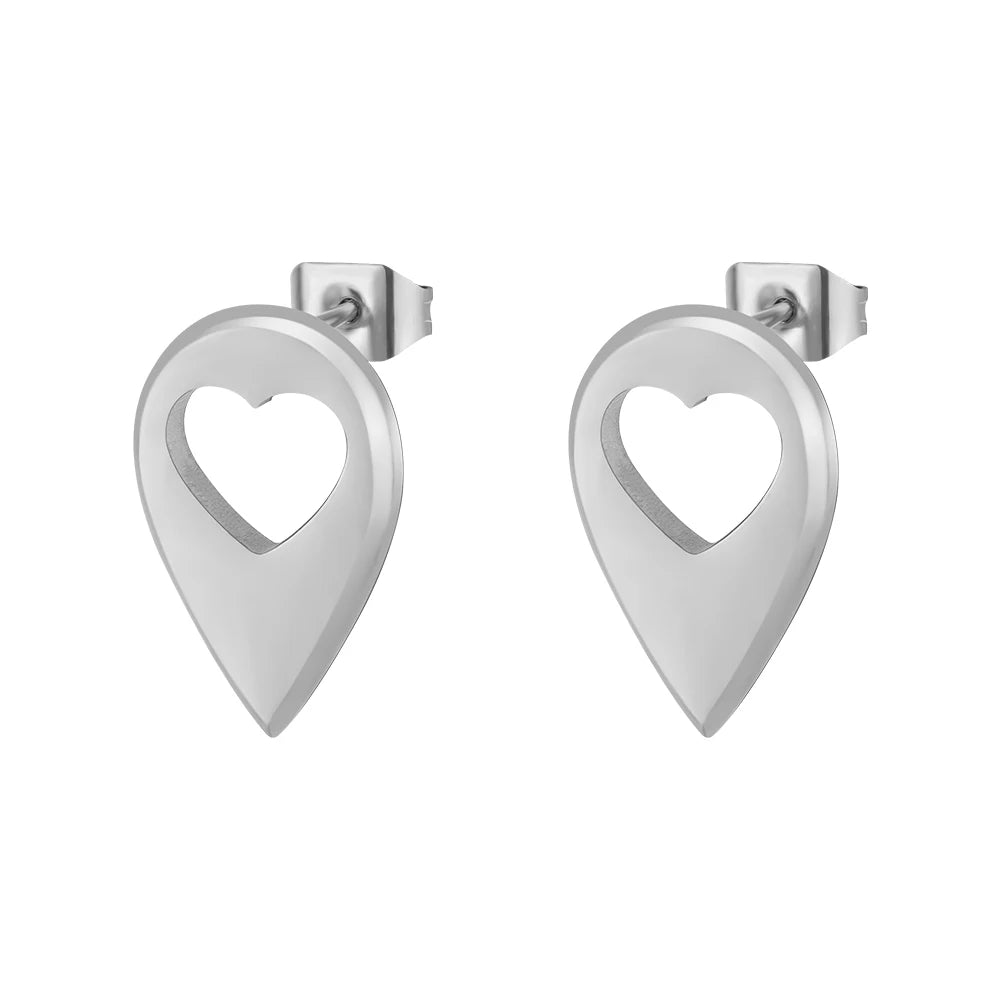Droplet Heart Cutout Earrings