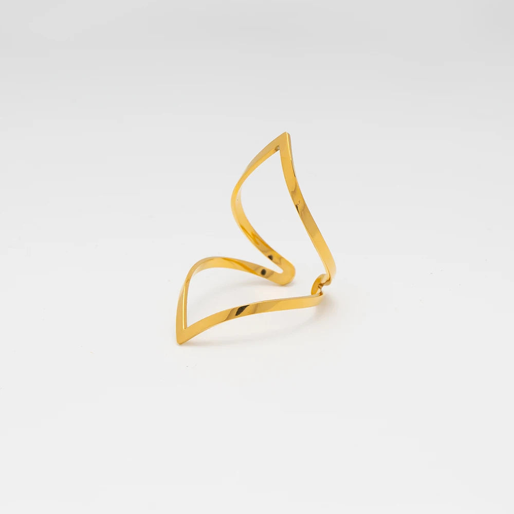 Double Sided Lotus Geometric Ring