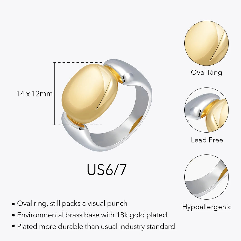 Geometric Oval Cross Ring