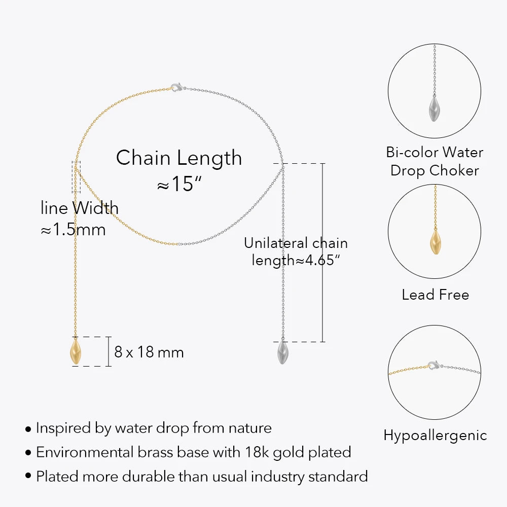 Split Punk Rain Drop Necklace