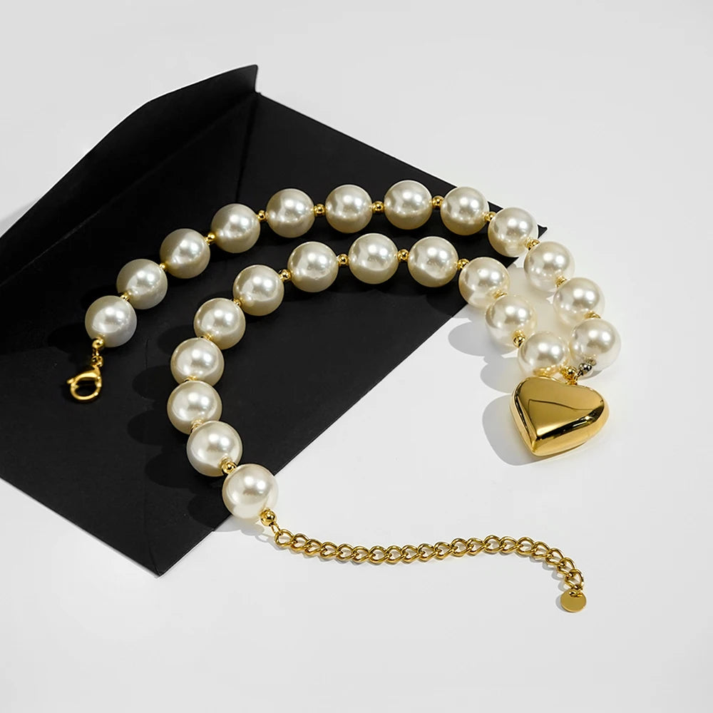 Heart Pearl Necklace