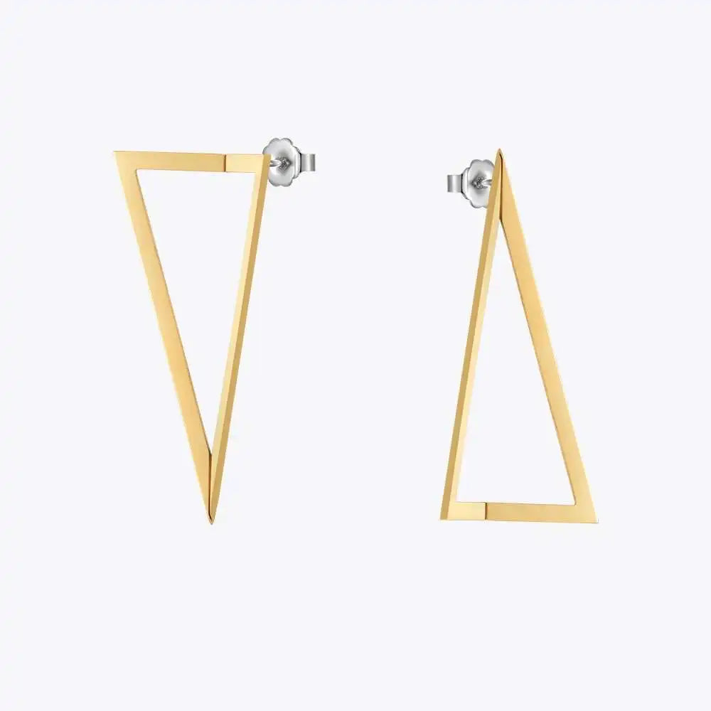 Hollow Triangle Geometric Earrings