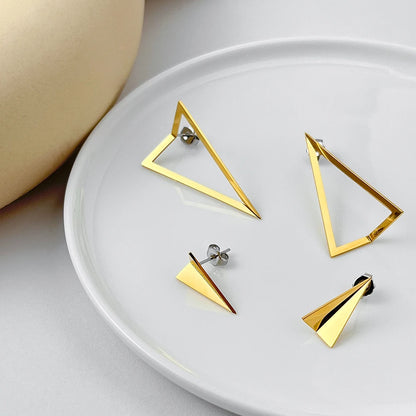Hollow Triangle Geometric Earrings