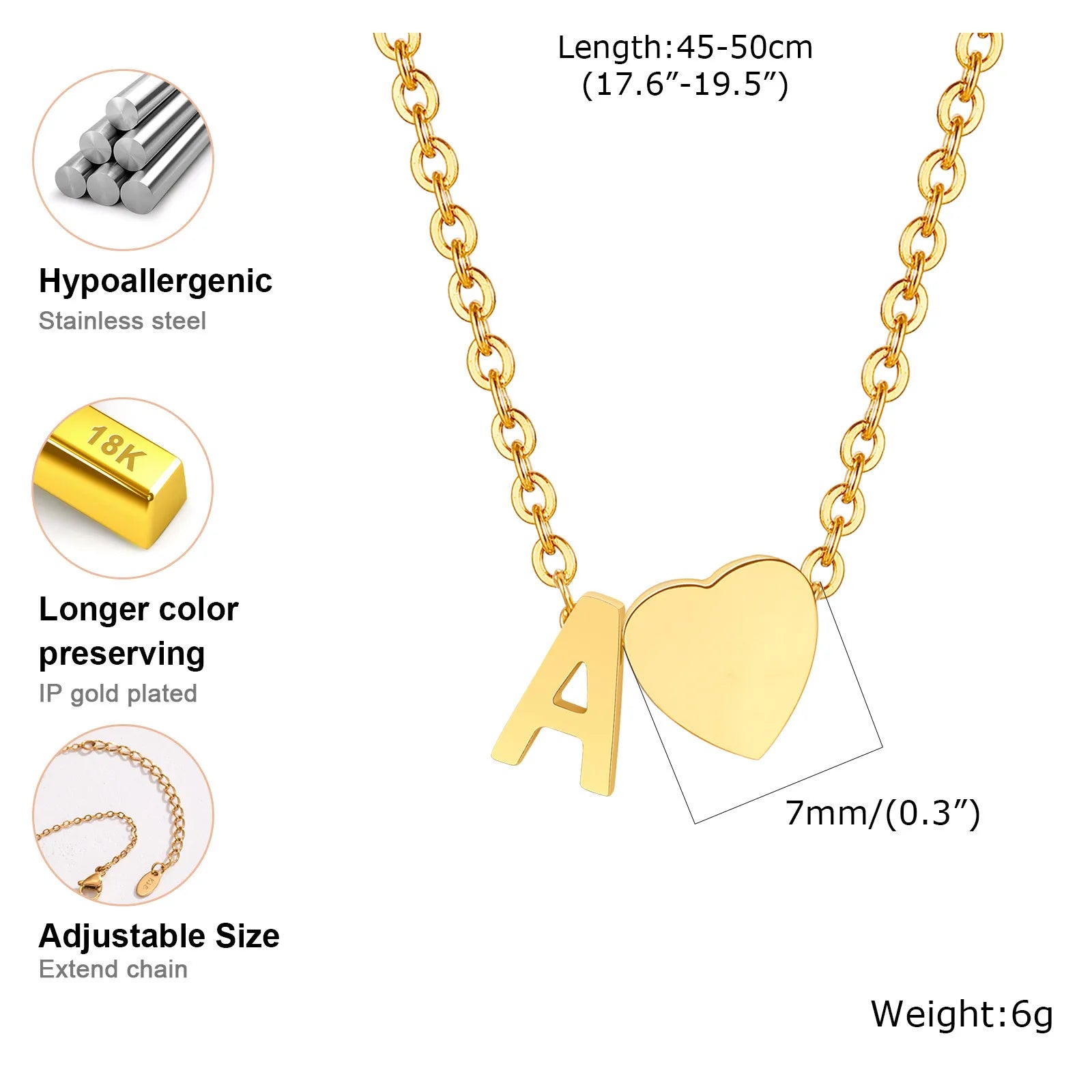 Heart Letter Necklace