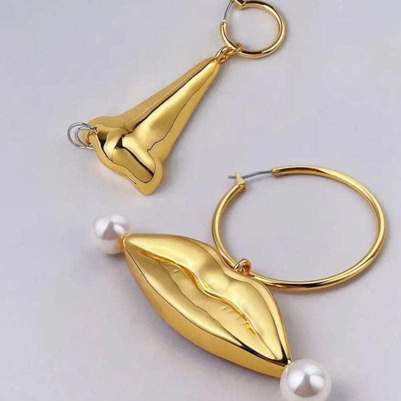 Human Nose & Lip Earrings