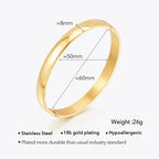 Curved Glossy Bangle Bracelet