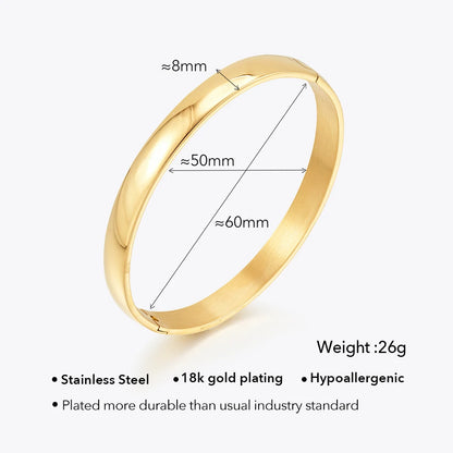 Curved Glossy Bangle Bracelet