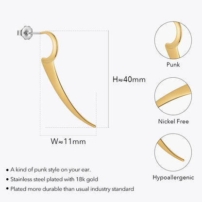 Back Blade Punk Earrings