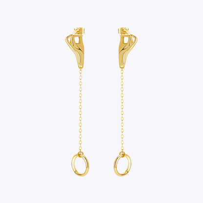 Human Hook Hand Drop Earrings