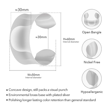 Wide Concave Cuff Bracelet