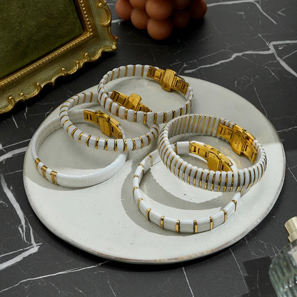 Ceramic Metal Spacer Bracelet & Ring