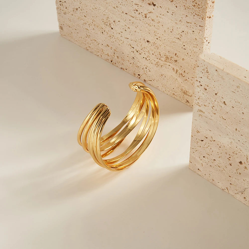 Curved Coil Cuff Bracelet