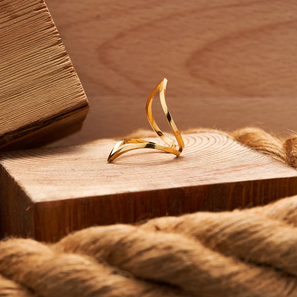 Double Sided Lotus Geometric Ring